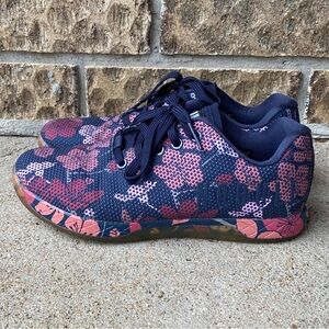 NOBULL Trainer Shoes Womens Size 7.5 Navy Pink Purple Floral SuperFabric Gym